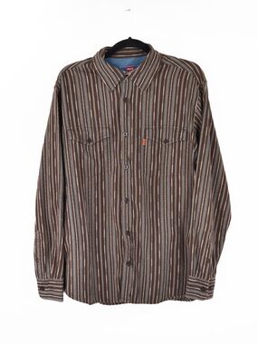 Vintage Levis Brown Western Stripe Long Sleeve Button Down Shirt